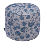 Printed Round Bean Bag Footstool - Snow Flower