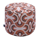 Printed Round Bean Bag Footstool - Geo Wave