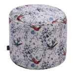 Printed Round Bean Bag Footstool - Bird Harmony